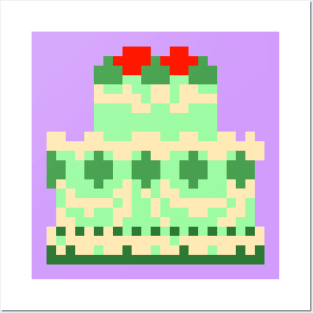 green retro cake Posters and Art
